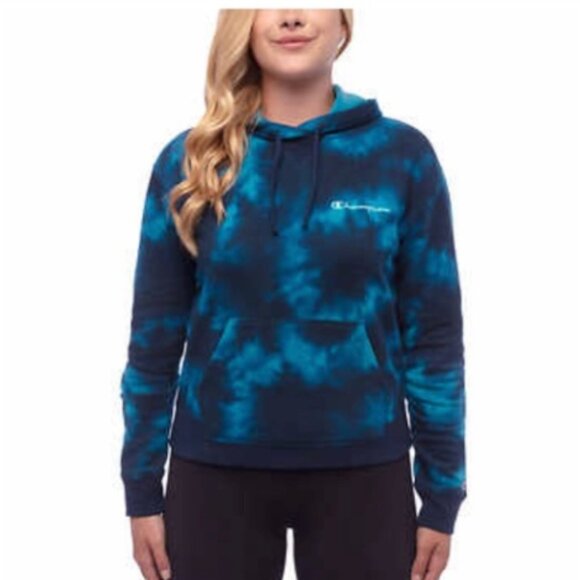 Champion Sweaters - Champion tie-dye blue hoodie extra-large